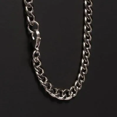 7mm Stainless Steel Curb Chain Necklace