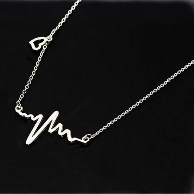 EKG Heart Beat Rose Gold Necklace