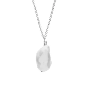 Fresh Water Pearl Baroque Necklace (Silver)