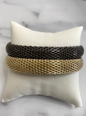 Mesh Bangle Bracelet, Gold