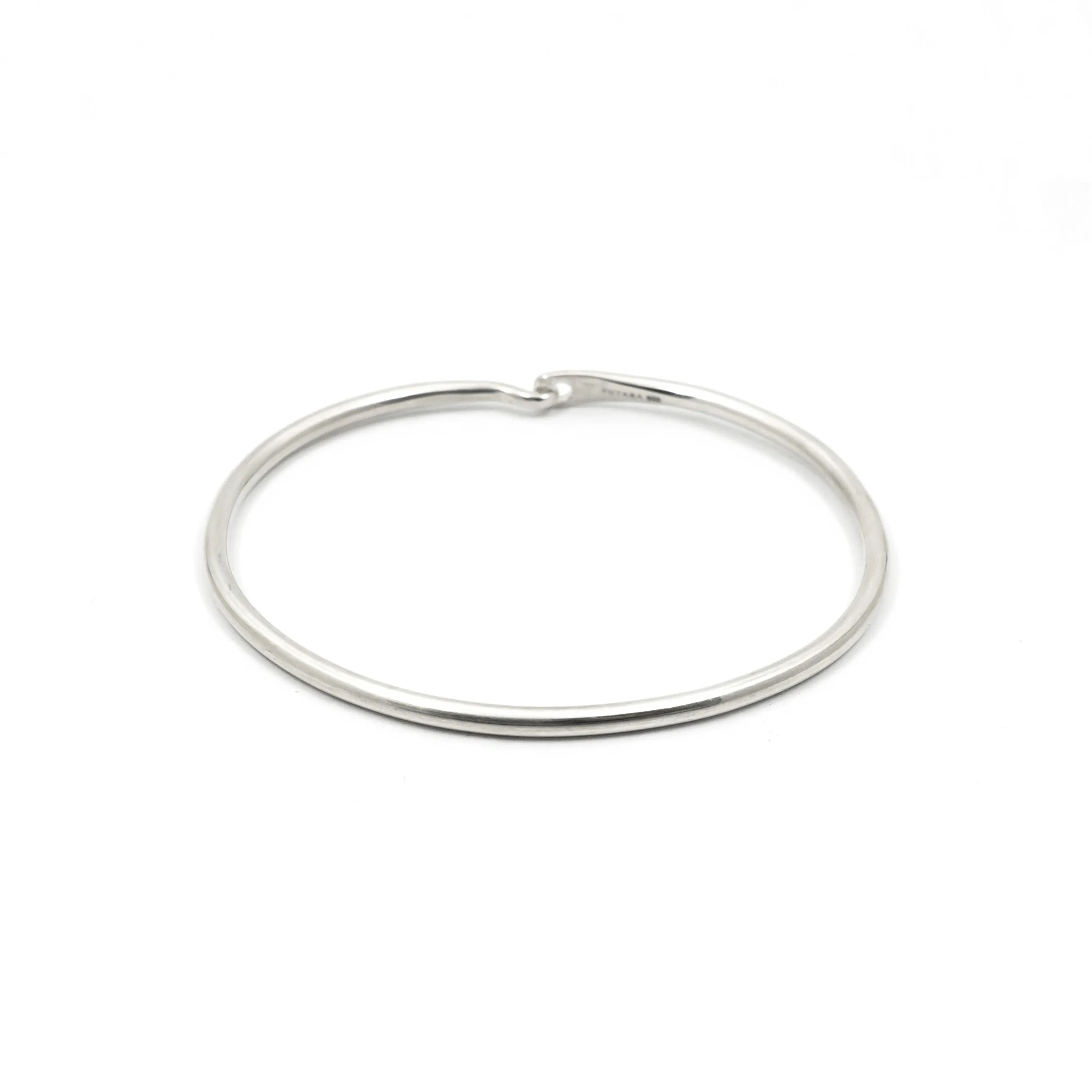 Minimalist Band Bracelet Skinny Round  - Sterling Silver
