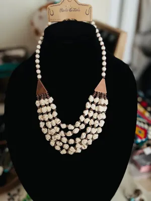 Natural Stone Layered Aztec Necklace