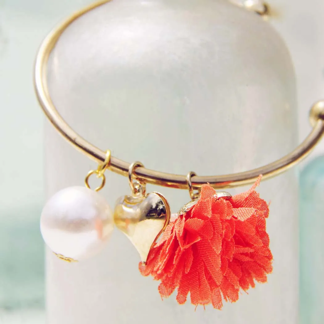 Peach Blossom Bracelet in Peach