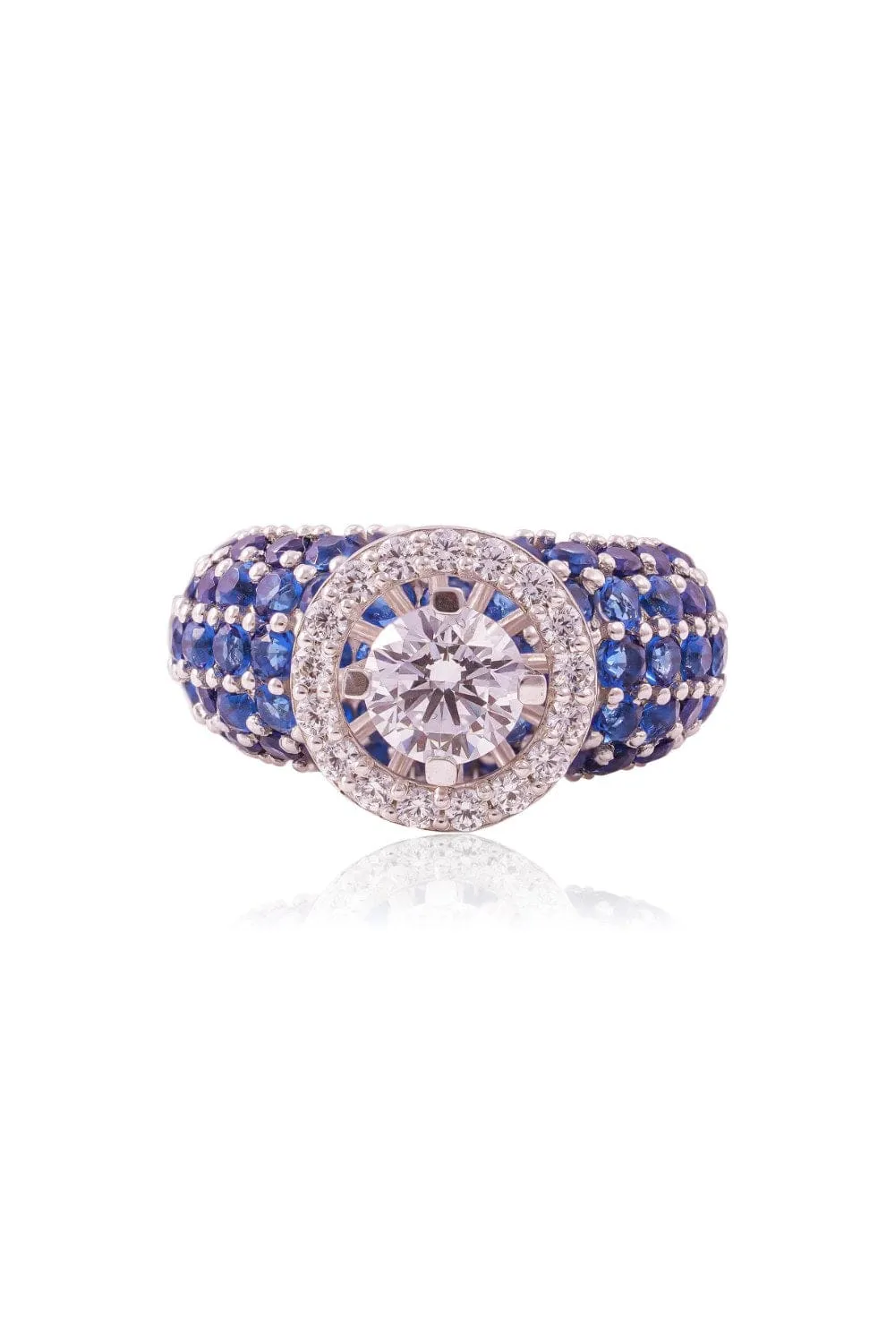 Radient Gemstone Crown Ring