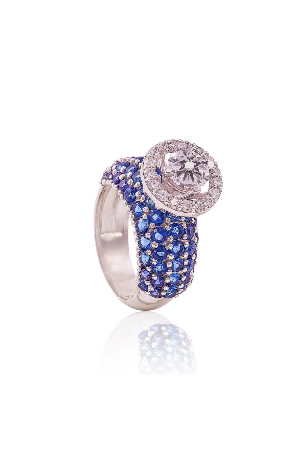 Radient Gemstone Crown Ring