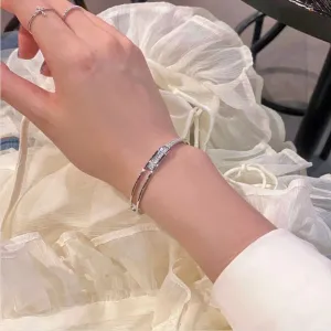 Rhinestones Crystal Inlaid Cuff Open Bangle Bracelet