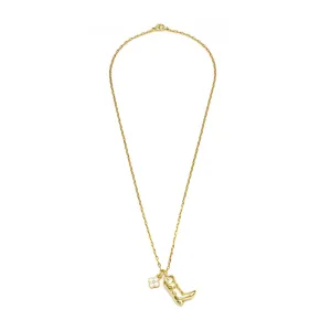 Simply Jewels Minimalist Gold Cowboy Boot Charm Necklace