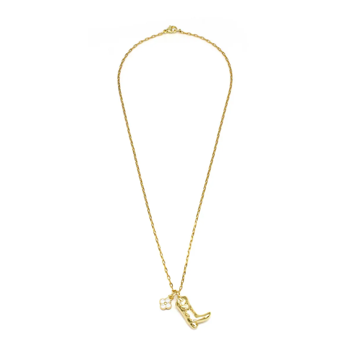 Simply Jewels Minimalist Gold Cowboy Boot Charm Necklace