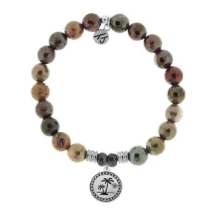T.Jazelle- Mookaite Stone "Palm Tree" Charm Bracelet